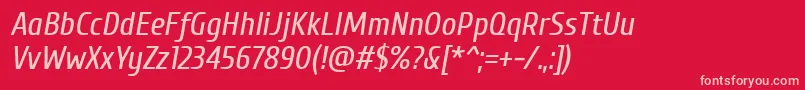 CuprumItalic Font – Pink Fonts on Red Background