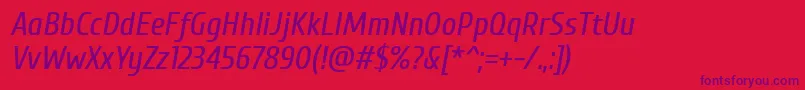 CuprumItalic Font – Purple Fonts on Red Background