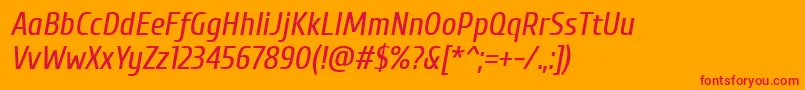CuprumItalic-fontti – punaiset fontit oranssilla taustalla