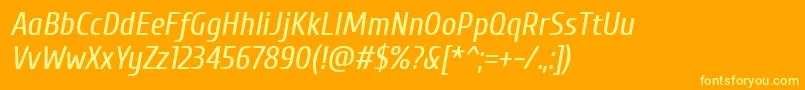 CuprumItalic Font – Yellow Fonts on Orange Background