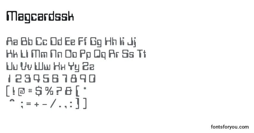 Schriftart Magcardssk – Alphabet, Zahlen, spezielle Symbole