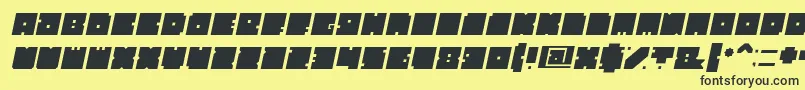 BlockItalic Font – Black Fonts on Yellow Background