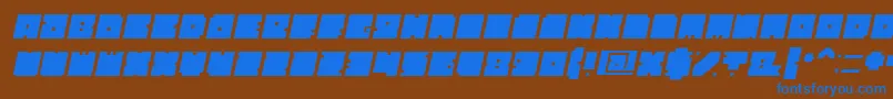 BlockItalic Font – Blue Fonts on Brown Background