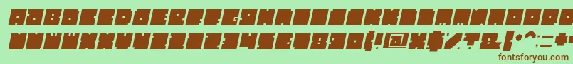 BlockItalic Font – Brown Fonts on Green Background