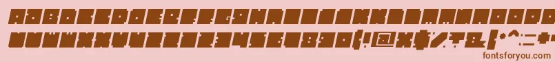 Fonte BlockItalic – fontes marrons em um fundo rosa