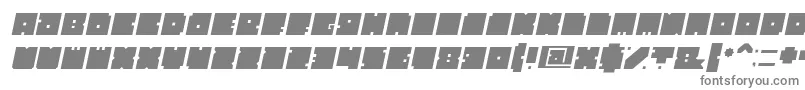 フォントBlockItalic – 白い背景に灰色の文字
