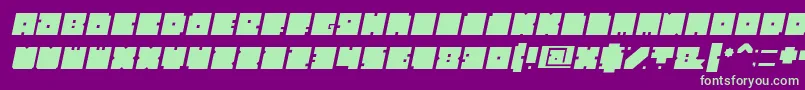 fuente BlockItalic – Fuentes Verdes Sobre Fondo Morado