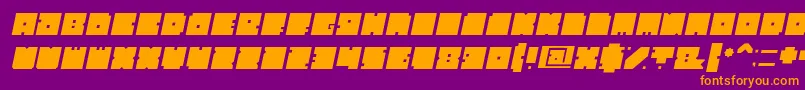 BlockItalic Font – Orange Fonts on Purple Background