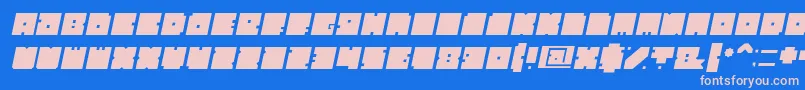 BlockItalic Font – Pink Fonts on Blue Background