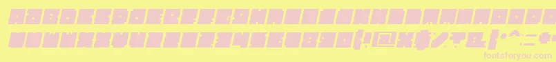 BlockItalic Font – Pink Fonts on Yellow Background