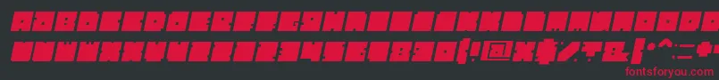 フォントBlockItalic – 黒い背景に赤い文字