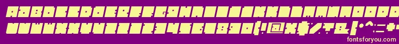 BlockItalic-Schriftart – Gelbe Schriften auf violettem Hintergrund
