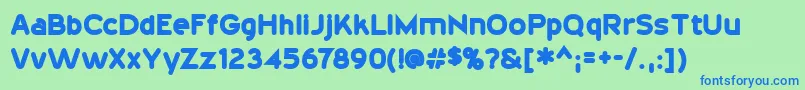 20thCenturyFontBold-Schriftart – Blaue Schriften auf grünem Hintergrund