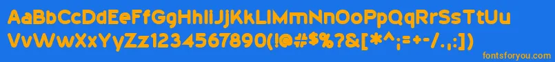 フォント20thCenturyFontBold – オレンジ色の文字が青い背景にあります。