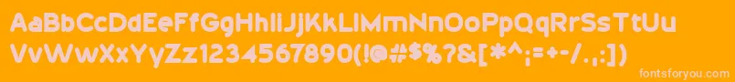 Fonte 20thCenturyFontBold – fontes rosa em um fundo laranja
