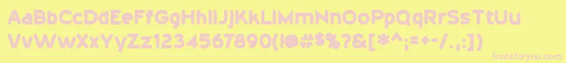 20thCenturyFontBold-fontti – vaaleanpunaiset fontit keltaisella taustalla