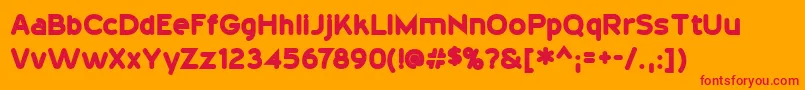 20thCenturyFontBold Font – Red Fonts on Orange Background