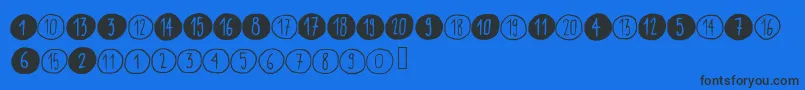 Scribynumbers Font – Black Fonts on Blue Background