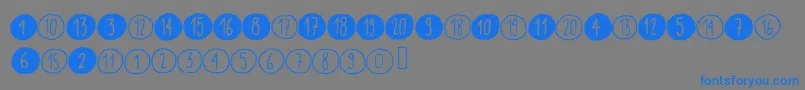 Шрифт Scribynumbers – синие шрифты на сером фоне