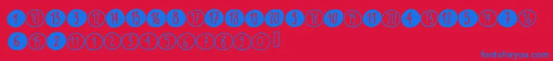 Scribynumbers-Schriftart – Blaue Schriften auf rotem Hintergrund