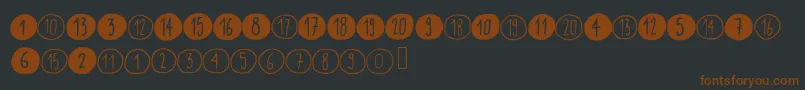 Scribynumbers Font – Brown Fonts on Black Background