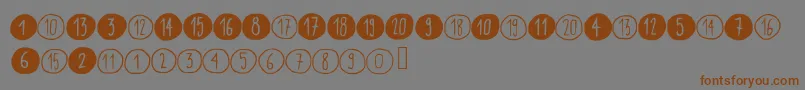 Scribynumbers Font – Brown Fonts on Gray Background