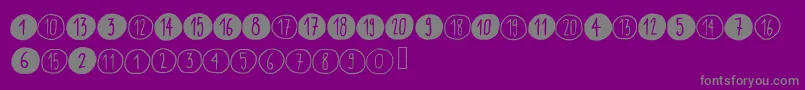 Scribynumbers-Schriftart – Graue Schriften auf violettem Hintergrund