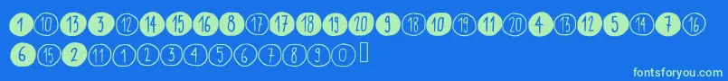 Scribynumbers Font – Green Fonts on Blue Background