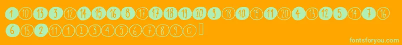 Scribynumbers Font – Green Fonts on Orange Background