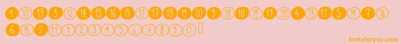 Scribynumbers Font – Orange Fonts on Pink Background