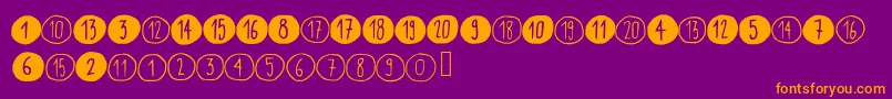 fuente Scribynumbers – Fuentes Naranjas Sobre Fondo Morado