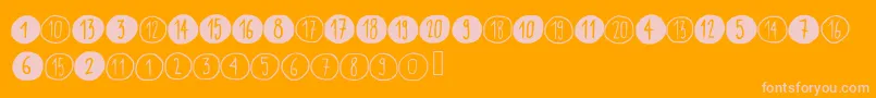 Scribynumbers-Schriftart – Rosa Schriften auf orangefarbenem Hintergrund