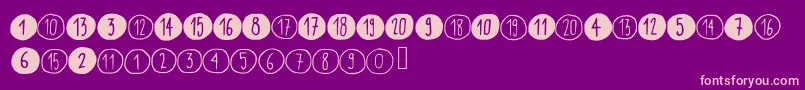 Fonte Scribynumbers – fontes rosa em um fundo violeta