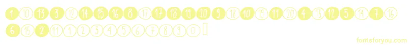 Scribynumbers Font – Yellow Fonts on White Background