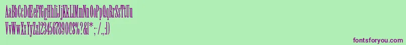 Fonte Willow – fontes roxas em um fundo verde