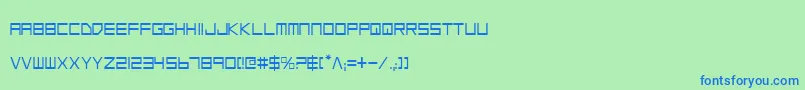 Police LowGunScreenCondensed – polices bleues sur fond vert