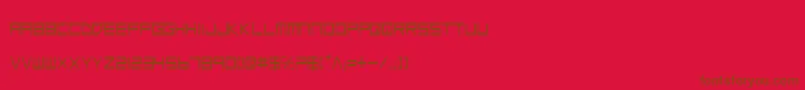 フォントLowGunScreenCondensed – 赤い背景に茶色の文字