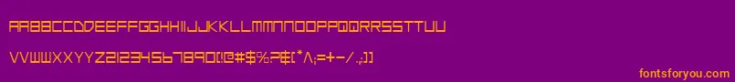Fonte LowGunScreenCondensed – fontes laranjas em um fundo violeta
