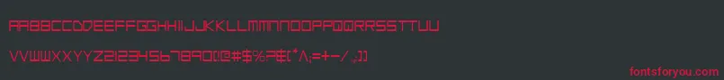 フォントLowGunScreenCondensed – 黒い背景に赤い文字