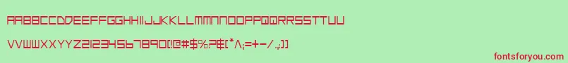 フォントLowGunScreenCondensed – 赤い文字の緑の背景
