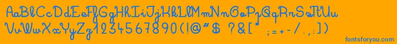 Queenluna Font – Blue Fonts on Orange Background