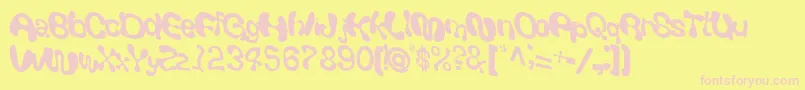 Giveandtake18RegularTtcon-fontti – vaaleanpunaiset fontit keltaisella taustalla