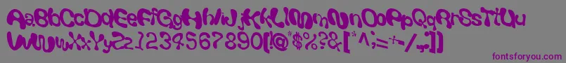 フォントGiveandtake18RegularTtcon – 紫色のフォント、灰色の背景