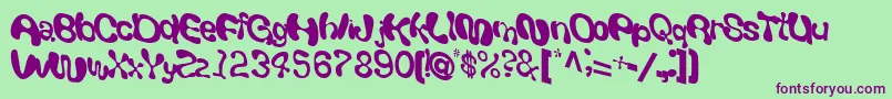 Giveandtake18RegularTtcon-fontti – violetit fontit vihreällä taustalla