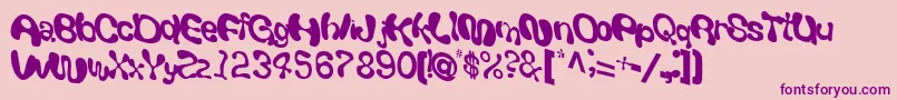 フォントGiveandtake18RegularTtcon – ピンクの背景に紫のフォント