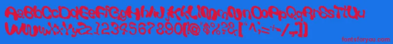 Шрифт Giveandtake18RegularTtcon – красные шрифты на синем фоне