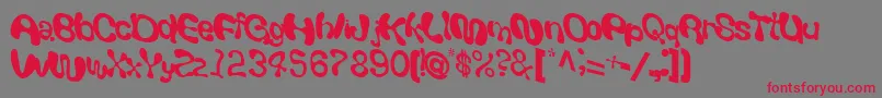 Giveandtake18RegularTtcon Font – Red Fonts on Gray Background