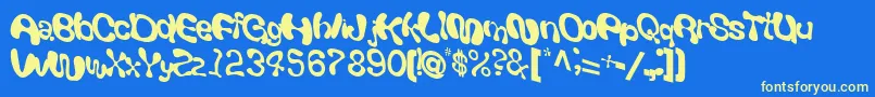 Giveandtake18RegularTtcon Font – Yellow Fonts on Blue Background