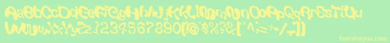 Giveandtake18RegularTtcon Font – Yellow Fonts on Green Background