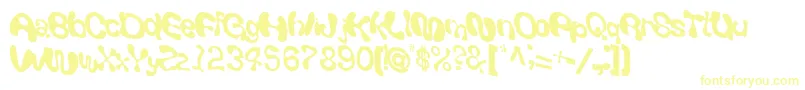 フォントGiveandtake18RegularTtcon – 白い背景に黄色の文字